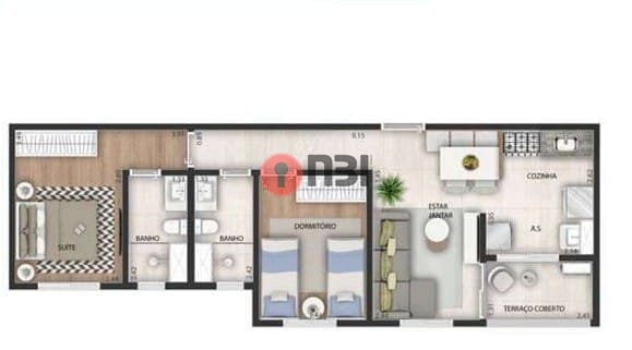 Apartamento com 1 quarto à venda, 58m² — foto 2 de 3